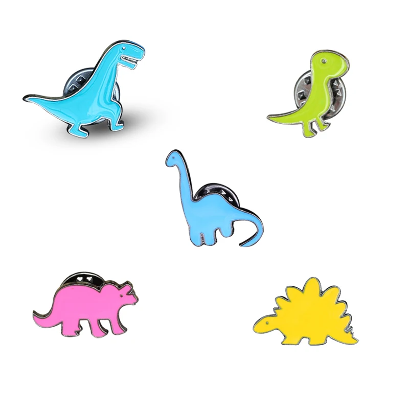 

5Pcs/set Colorful Dinosaur Animal Metal Enamel Brooch Pins DIY Button Pin Denim Jacket Pin Badge Gifts Jewelry Fashion Brooches