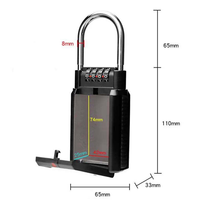 Сейф с ключом хранения ключей Открытый Портативный безопасности 4 цифры по ценам от производителя Комбинации подвесной замок с паролем домашняя охранная система Блокировка клавиш коробка