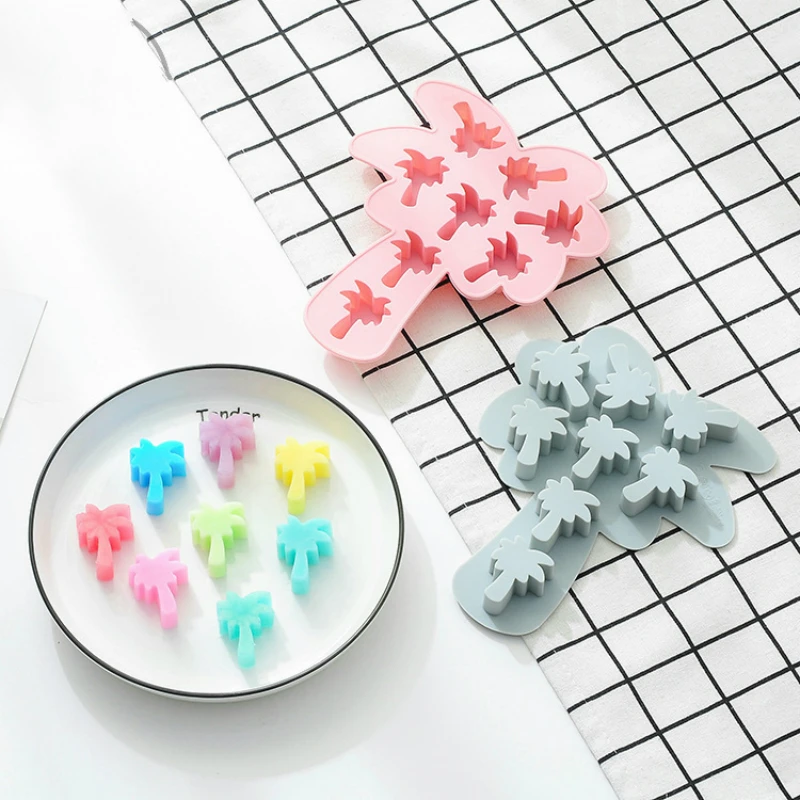 

Silicone Palm Tree Maple Leaf Ice Cube Coconut Tree Ice Cube Cake Mold Chocolate DIY Baking Mold