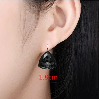 

11.11 Triangle Crystal Drop Earrings for Women Girls White Gold Color Female Dangle Hanging Earring Fashion Ear Jewelery Brincos