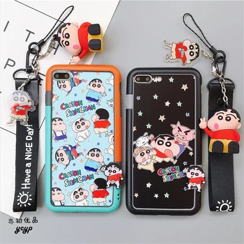 

Crayon Shinchan For iPhone XSmax /XR 8 7 plus shockproof bumper & back front Tempered Glass Screen film for iPhone X 7 6s toy