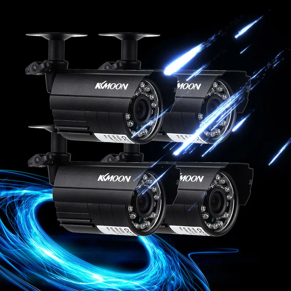 KKmoon®4 шт. AHD 720P наружная Водонепроницаемая CCTV камера s комплект IR CUT color CMOS домашняя система безопасности 3,6 мм камера наблюдения комплект