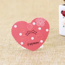 Розового цвета в форме сердца карточки для демонстрации серег 200 шт/партия бумага с украшениями бирки/карты из Китая дизайн