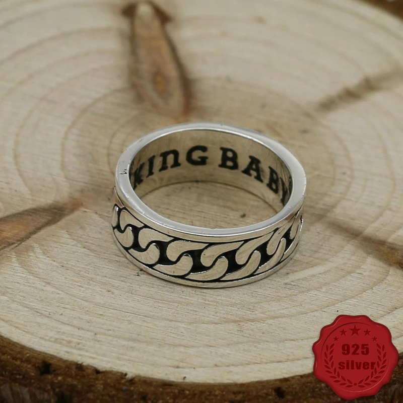 

925 sterling silver ring fashion personality retro street dance punk wind engraving simple smooth 2018 new hot sale rings