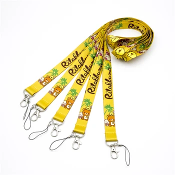 

500 PCS Anime Keychain Rilakkuma Premium Lanyard id badge holder keychain straps for mobile phone Free Shipping