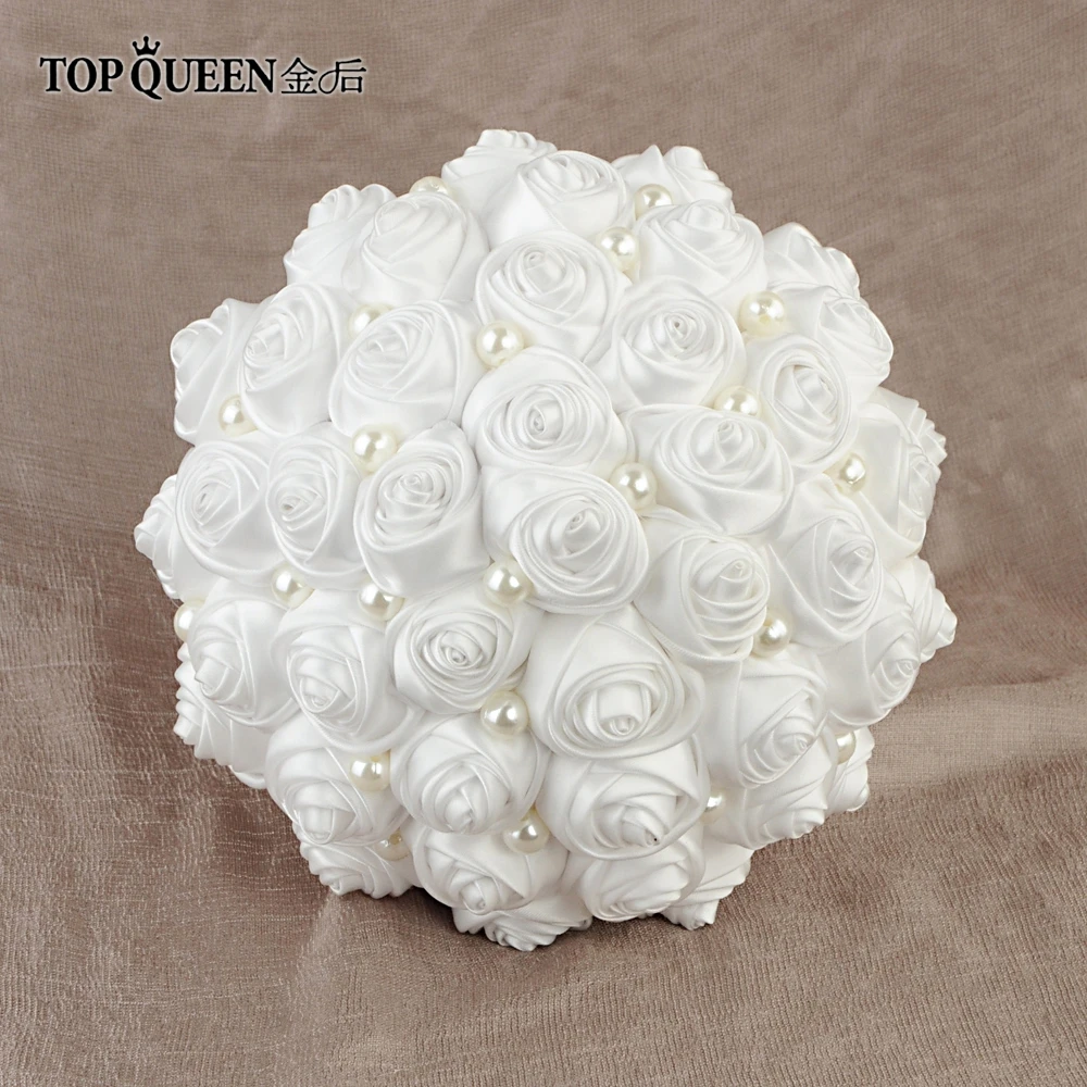 

TOPQUEEN F3-WT Wedding Decoration Flower Bouquet Brides Bouquet Wedding Flowers Bride Flower Wedding Bouquet White Coctail Dress