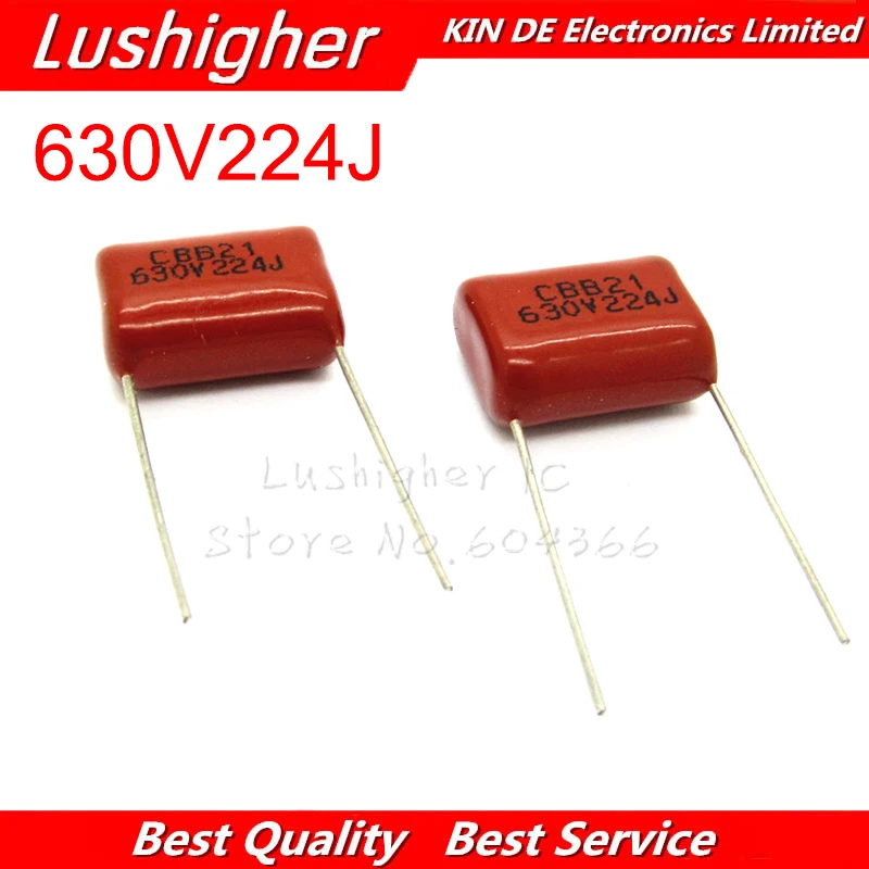 10 шт. пленочный конденсатор из полипропилена 630V224J 0 22 мкФ Pitch 15 мм 224 630 в 224J 220nf