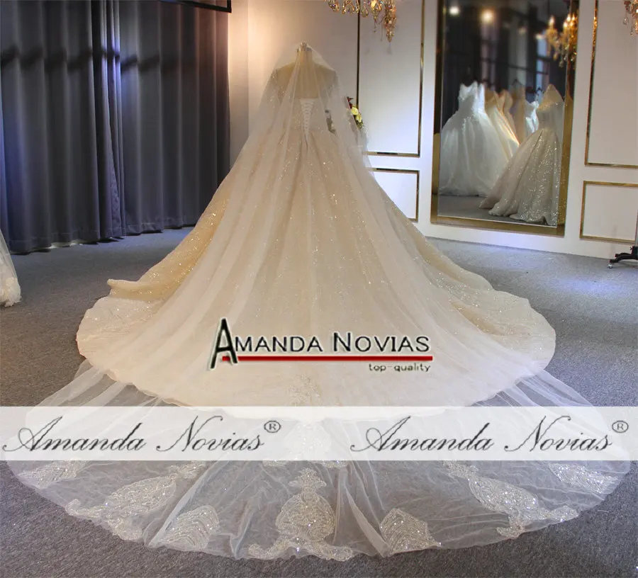 Vestidos de novia Сверкающее бисерное кружевное свадебное платье
