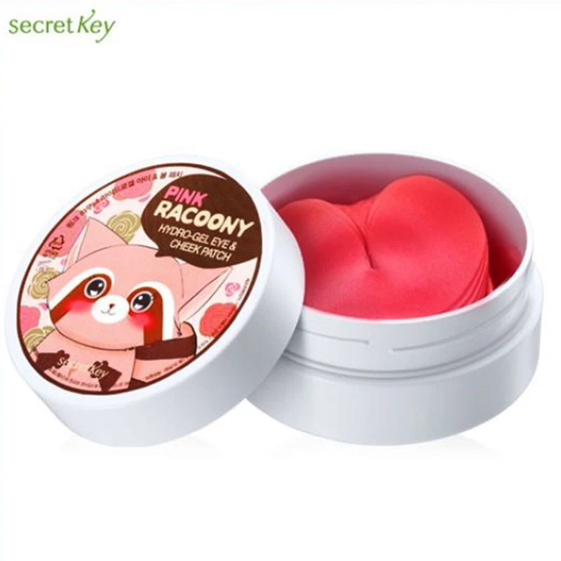 Skup SECRET KEY Pink Racoony Hydrogel Eye Cheek Patch maska na oczy pielęgnacja skóry Dark Circle nawilżająca pielęgnacja oczu maska do spania pielęgnacja twarzy