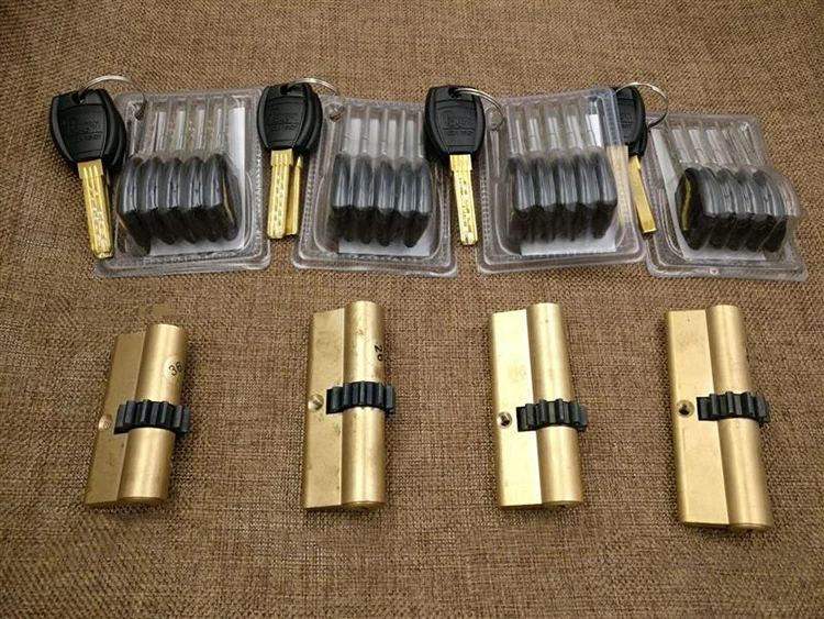 Cylinder 11 Teeth Gear Door Cylinder 63-95MM Lock Core Safety Brass Double Spring With AB keys door lock cylinder door lock accessories
