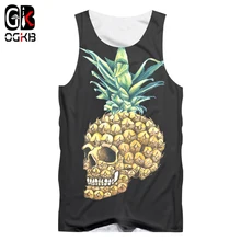 OGKB, черный жилет, мужской/wo, крутой, с принтом, на руку, кость, 3D, майка, летняя, хип-хоп, бодибилдинг, фитнес, без рукавов, майка, футболка, Прямая поставка