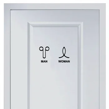

Individual Marks For Man And Woman's Toilet Vinyl Fashion for Shop Office Home Cafe Hotel Toilets Door Decor Wall Stickers