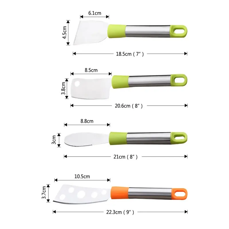 Upspirit 4 шт из нержавеющей стали сырный Набор ножей нож для сыра слайсер для масла комплект болгарка Кухня Инструменты подарки на новоселье