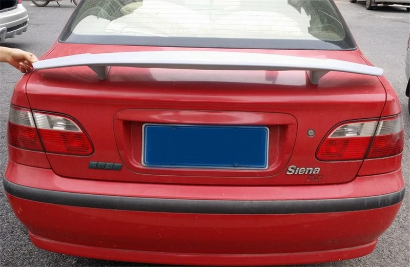 Используется для Fiat Siena спойлер 1996-2011 год ABS Материал заднее крыло автомобиля с цветным спортивным спойлером с светодиодный подсветкой аксессуары
