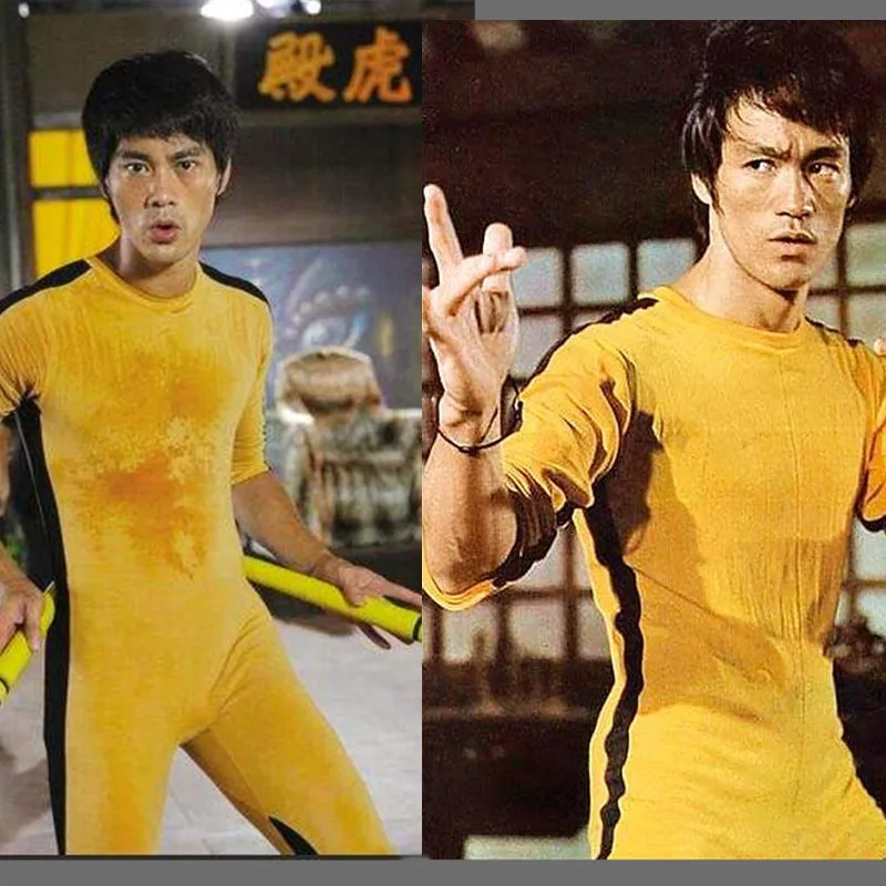 

Bruce Lee Rompers for Kid Adults Yellow Wushu Uniforms Kung Fu Set Wu Shu Clothing Chinese Costume for Men Martial Arts Sets