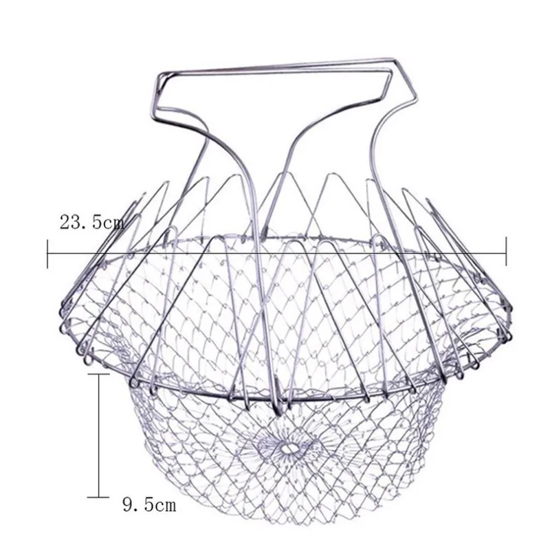 Складная промывка паром, ситечко из нержавеющей стали, дуршлаг, волшебная сетчатая корзина, слив, фритюрница, инструмент для приготовления пищи, кухонная корзина