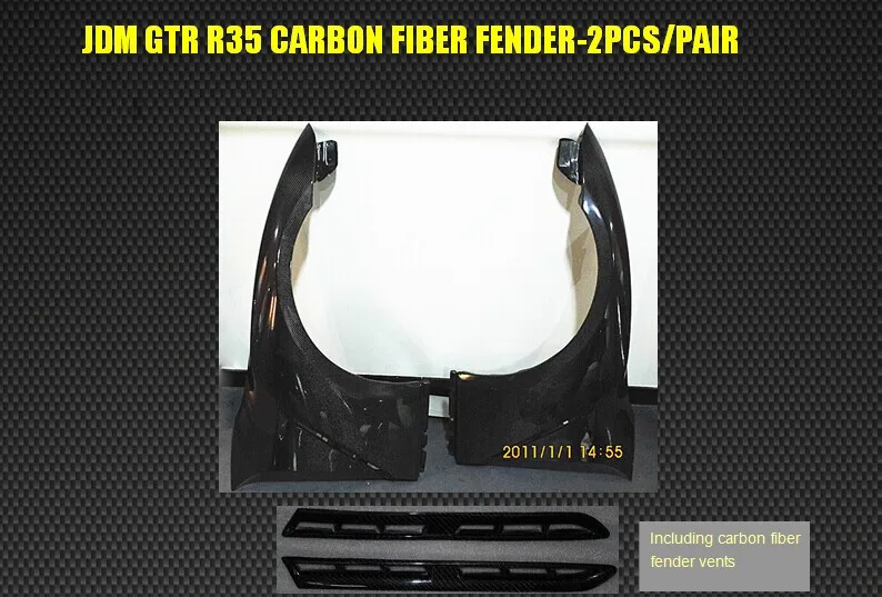 2012-2013 GTR GT-R R35 арок- OEM из углеродного волокна крылья с вентиляционными отверстиями [2 шт./компл.] красивый аксессуар