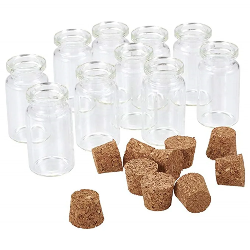 Mini Creative Clear Glass Jar Wishing Bottles Vials with Cork, Bead Jewelry Containers Making Tampion Gifts Size 40x22mm F60 30pcs glass bottle for bead containers clear wishing bottle for jewelry making decor 4 9x8 8cm with cork stopper capacity 55ml