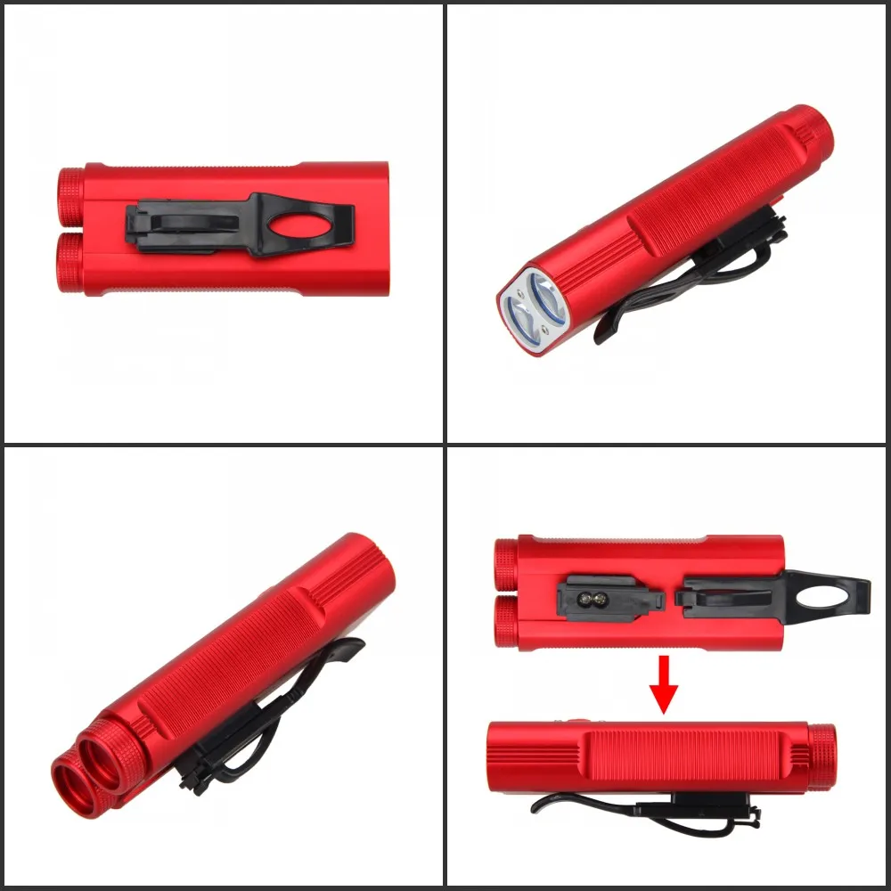 Discount Aluminum 2x XM-L T6 LED Light Front Bike Headlight 7 ModesCycling Lamps+2x Rechargeable 3.7v 18650 2400mah Battery+Charger 15