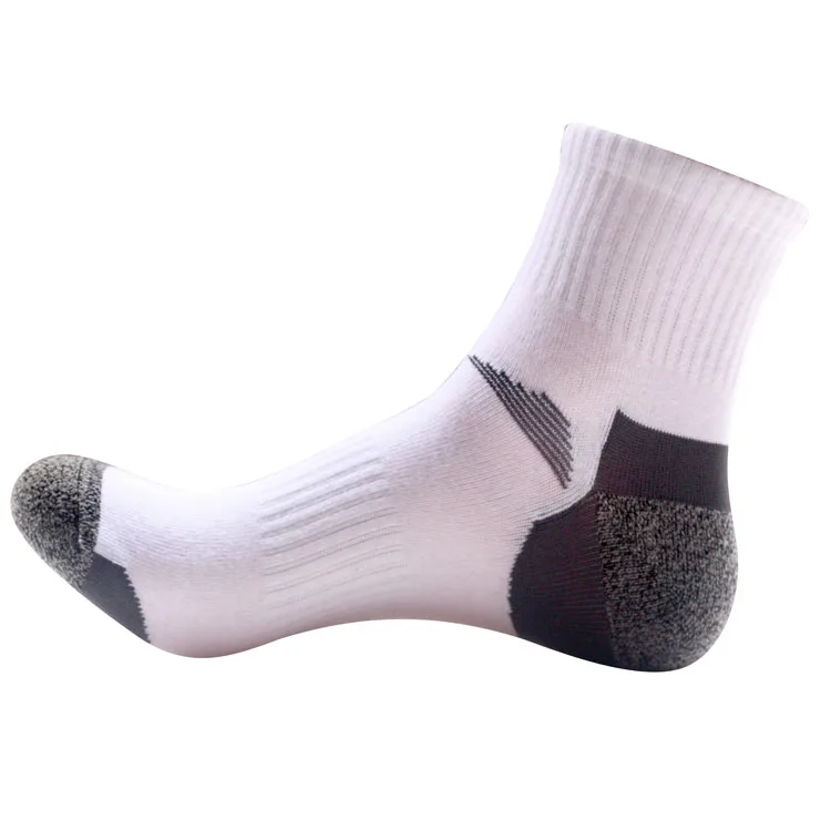 5 пар мужские коттоновые Носки спортивные Носки подкрепление дизайн для пятки ног Баскетбол Носки calcetines hombre сжатия Носки - Цвет: white