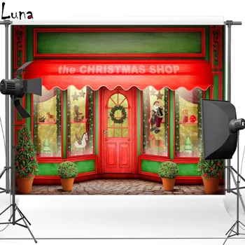 

MEHOFOTO Christmas Vinyl Photography Background For Newborn Red Door New Fabric Flannel Backdrop For photo studio Props 2628