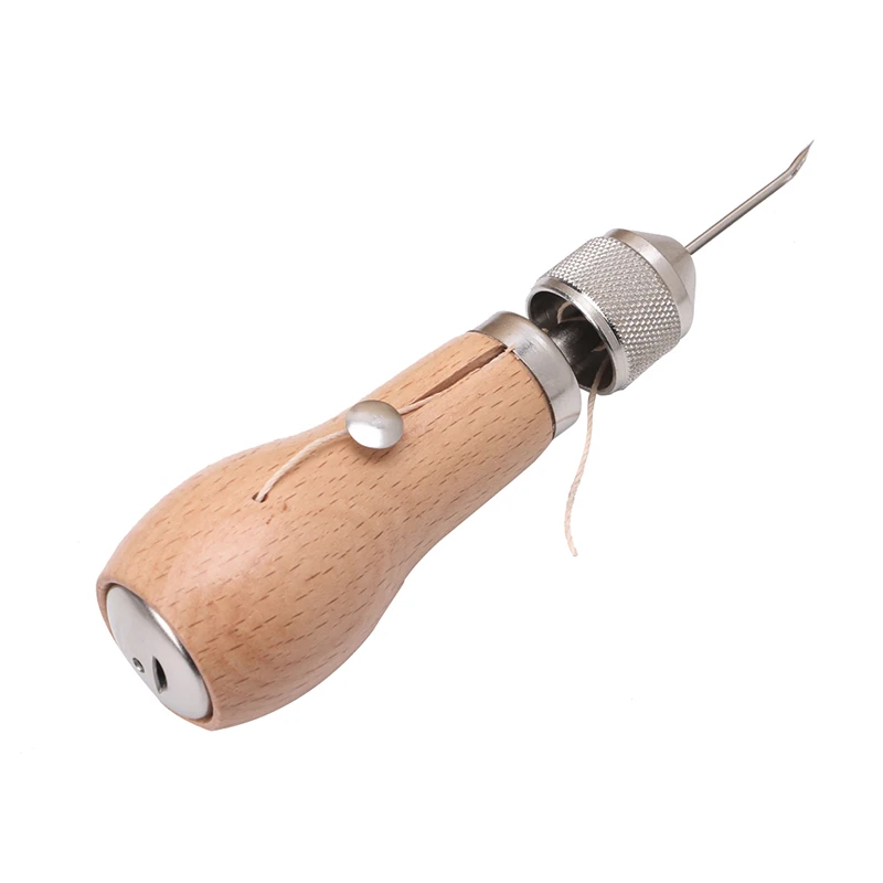 

DIY Hand Single Stitch Sewing Awl Tool Leather Craft Belt with thread Needles -Y210