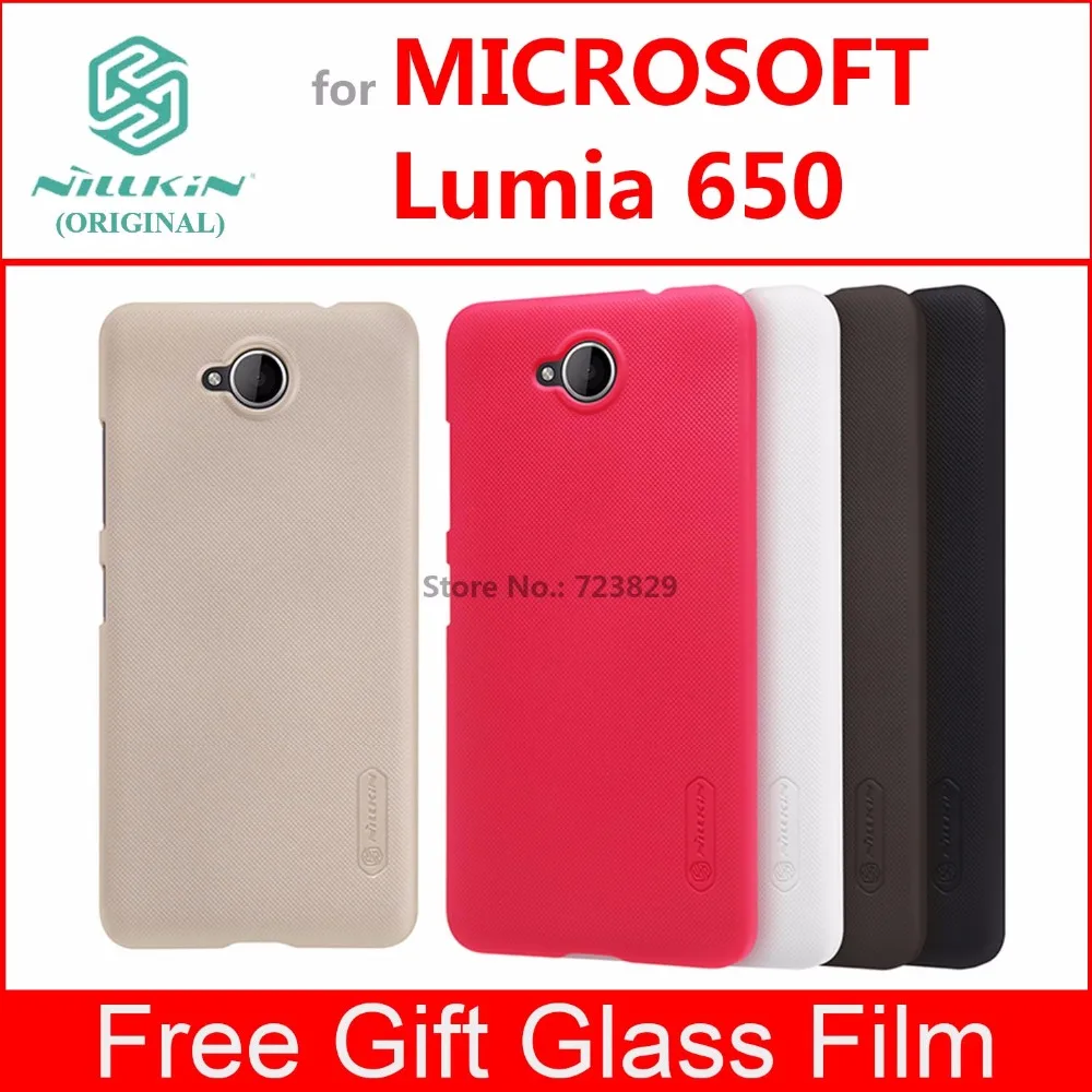 Case for Microsoft Lumia 650 Original Nillkin Frosted Shield Hard Back Cover for Microsoft Lumia 650 with Glass Film