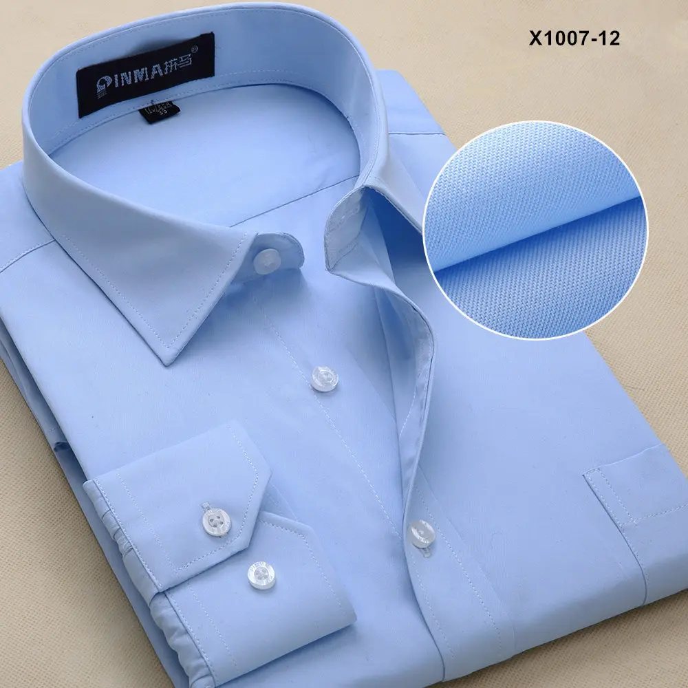 Новое поступление мужская одежда повседневные рубашки с длинными рукавами мужские рубашки с отложным воротником мужские рубашки однотонные рубашки для мужчин - Цвет: PM100712