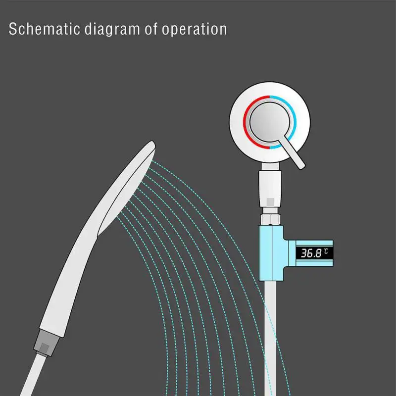 Умный светодиодный цифровой термометр для душа для дома, самогенерирующий Электрический измеритель температуры воды, монитор для ухода за ребенком