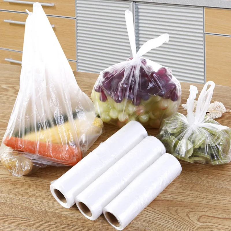 

100PCS Transparen Roll Plastic Fresh-keeping Bags with Handle of Vacuum Food Saver Bag 3 Sizes Food Storage Bags Keep Fresh