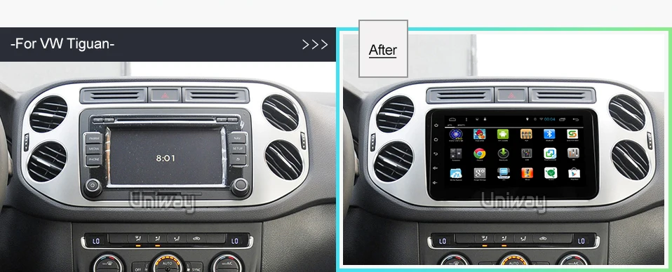 Sale Uniway 9.0 Car DVD 2 din GPS radio stereo player for Volkswagen VW golf 6 passat b6 B7 Touran polo Tiguan  skoda octavia car dvd 10