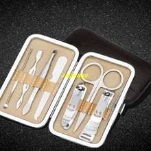 100 компл./лот 7 шт./компл. лак для ногтей комплект для стрижки ножницами для педикюра, пинцетом Ножи утилита палочка для маникюрных инструментов улыбка маникюрные ножницы резак