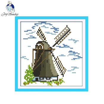 

Joy Sunday Small Windmill mini Pattern printed on the fabric 11CT 14CT Cross Stitch kits needlework Sets DIY crafts embroidery