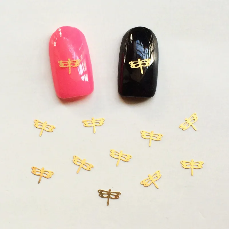 

1000 pcs/lot 2015 New design 3D Nail art Decorations Japan Gold Color Kawaii Dragonfly Nail Art Accessories DIY Nail Tool