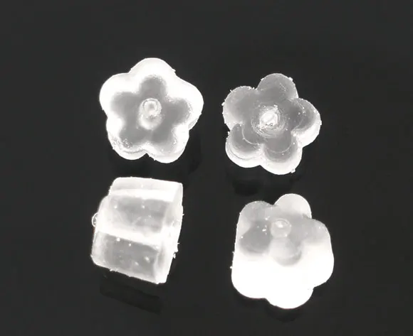 Резиновая серьги выводы ухо орехи цветок белый 4 мм (1/8 ") x 4 мм (1/8 "), 300 шт. Новый