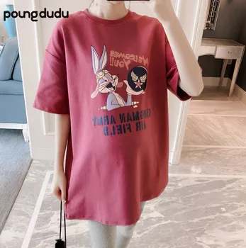 

Poungdudu Maternity Pregnant women dress t shirt tops in the long section Real shot Spot 2019 new