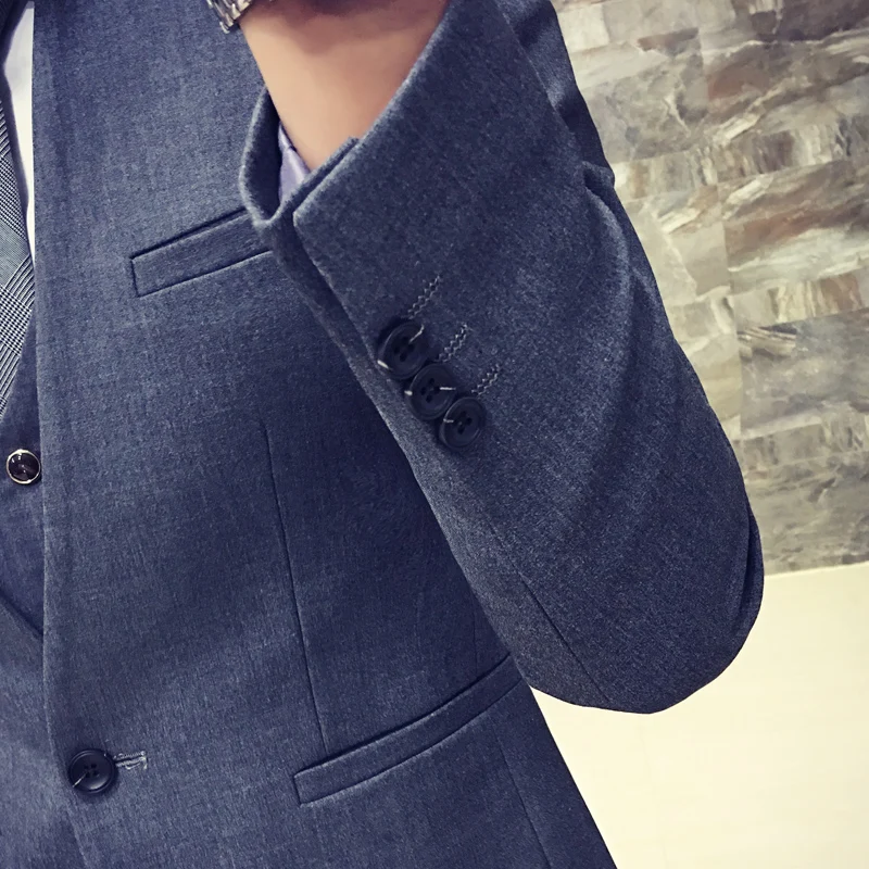 Mariage Gris Costume Gilets2018 Gora De D'affaires 3 Robe hauts Hommes Smoking Cadeaux Pantalon Pour Homme Qualité Slim IEDWH92