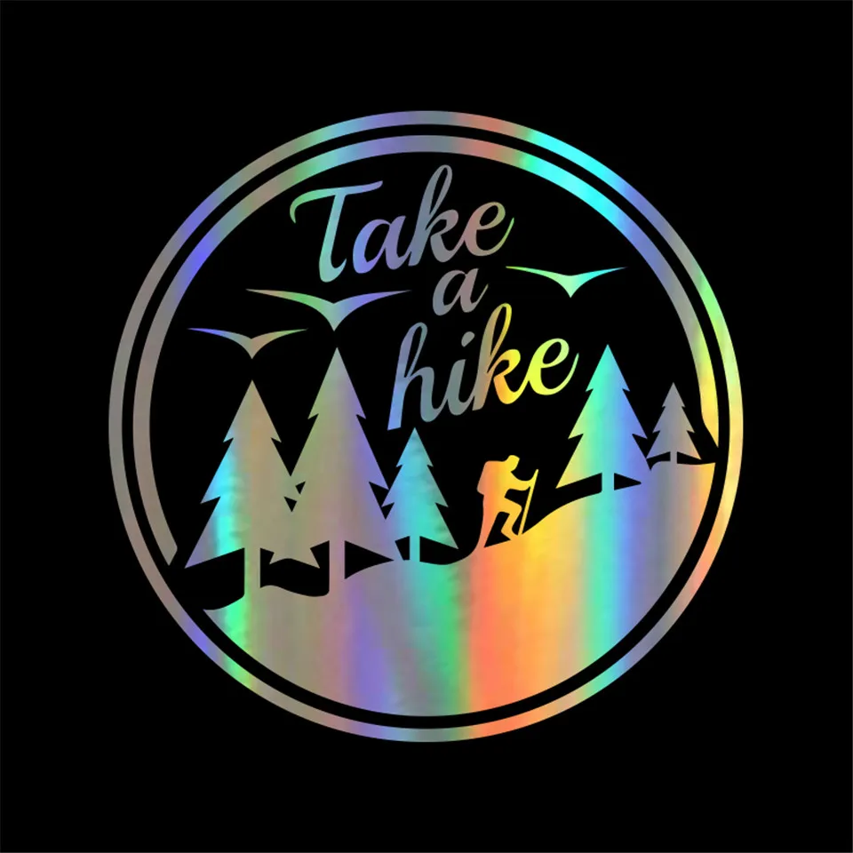 Car Styling Take A Hike Car Caravan Camper Van Laptop Camping Adventure Vinyl Decal Car Sticker BlackSilverLaser 1515cm (4)