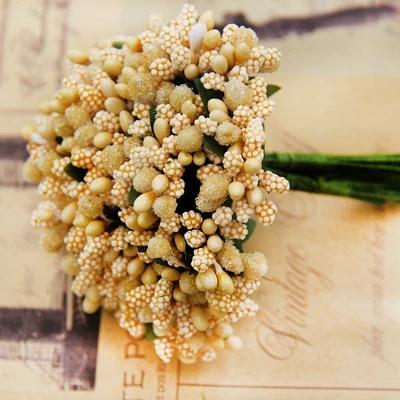 12 шт Многоцветный Пип ягодный цветок для свадьбы сделай сам цветы ручной работы искусственный цветочный пестик тычинка свадебные принадлежности цветок - Цвет: Цвет: желтый