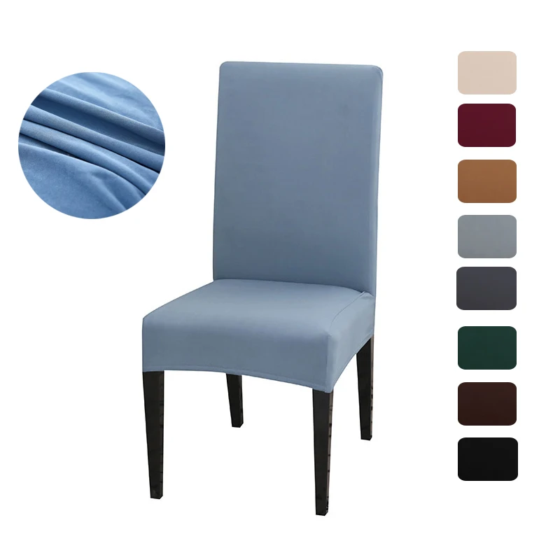 

Grey Solid Color Spandex Elastic Chair Cover Dining Removeable Seat Cover Dustproof Chair Covers for Weddings housse de chaise