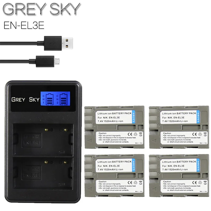 

High quality EN-EL3e EL3e 7.4V 1520mAh Camera Battery For Nikon ENEL3E EN EL3E D30 D50 D70 D90 D70S D300 camera accessories