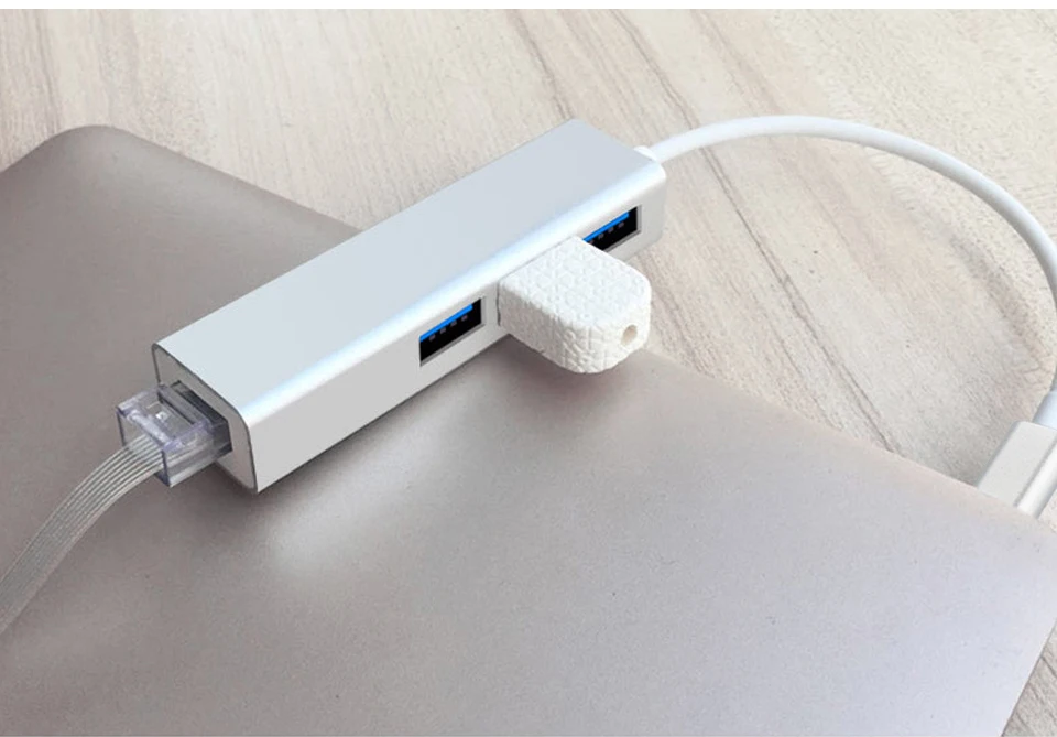 3 порта USB 3,0 концентратор type C Thunderbolt 3 для RJ45 100 Мбит/с Ethernet LAN адаптер данных тип-c Проводная сетевая карта для Macbook