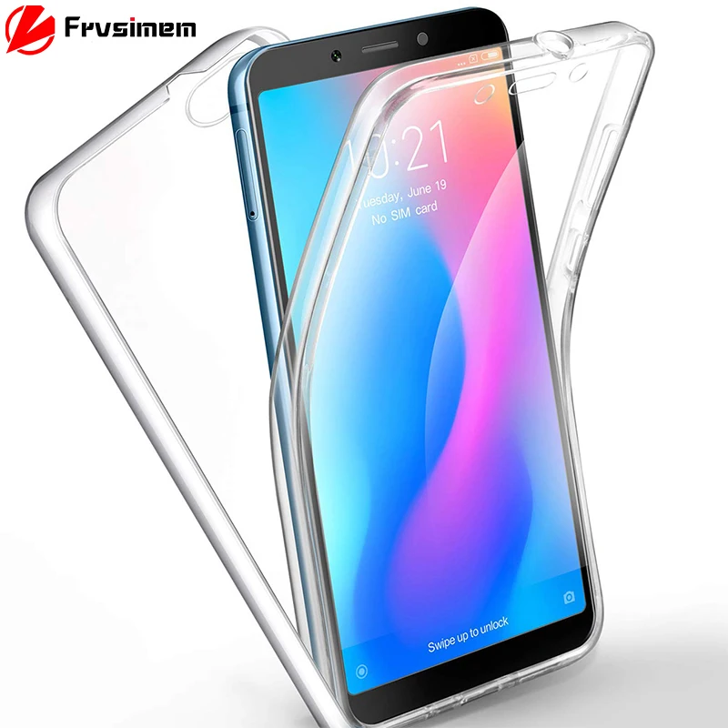 

360 Degree Full Body Case For RedMi 6 6A 6Pro 6 A RedMi 6 Xiaomi Note 6 Pro Transparent Silicone Thin Gel TPU Soft + PC Cover