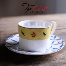 Английская тарелка с чашкой для чашек костяного фарфора кофейная чашка блюдце элегантная Ретро Высококачественная Бытовая Питьевая утварь