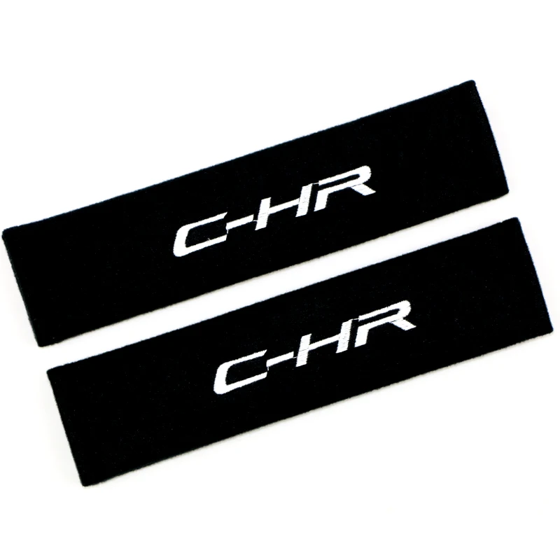 

2pcs Car Safety Belt embroidery pattern covers seat belt fit for Toyota C-HR auris hilux Corolla Camry RAV4 Car-styling