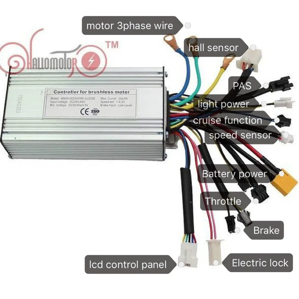 Sale Silver E-Bicycle Brushless Ebike Controller For 36V/48V 500W 9MOSFET 25A With Regenerative and Reverse Function Electric Bike 1