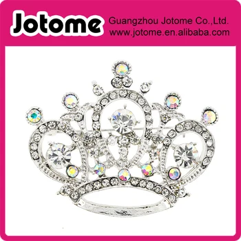 

Crystal Crown Pin Brooch and Pendant 2 x 1.625 inches