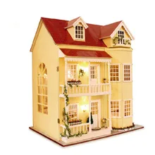 Cute Families House Fairy Tale Home Large Villa House for Dolls Wooden Toys Educational Toys Kids Gifts Juguetes Brinquedos sylvanian families house diy french coffee trip handmade house wooden toy crafts for children toys for girls juguetes brinquedos