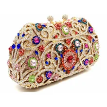 Золото хрусталь алмаз клатч со стразами сумки для женщин банкетный вечерний кошелек свадебная сумочка Свадебная вечеринка Хрустальная цепочка сумка на плечо