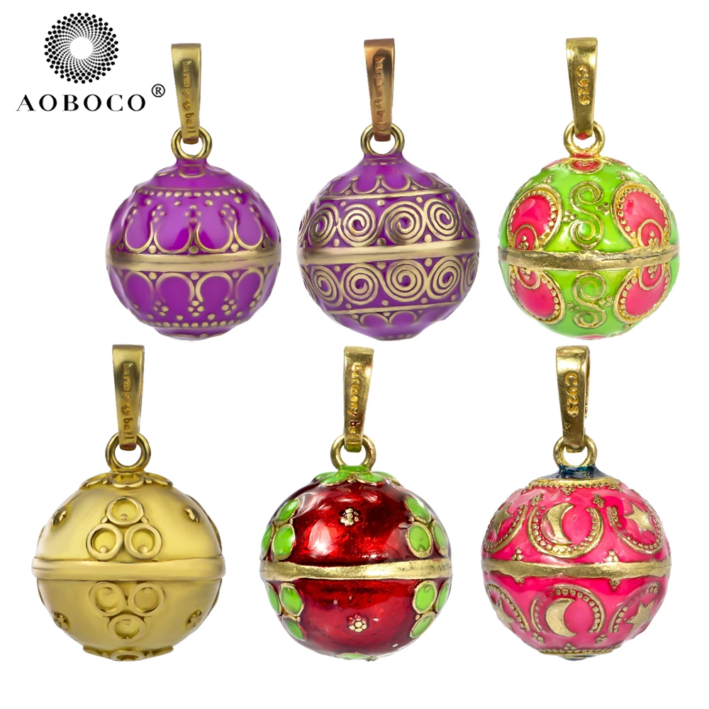 

AOBOCO 20mm Vintage Mexican Bola Bell Chime Ball Angel Caller Pendant for Pregnancy Women Fashion Jewelry